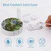 QWHJK Contact Lens Case,Blue And Green Parakeets Print Plastic Contact Lens Case,contact Lens Care Box,ontact Lens Travel Box view 3
