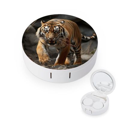 QWHJK Contact Lens Case,Malayan Tiger Print Plastic Contact Lens Case,contact Lens Care Box,ontact Lens Travel Box