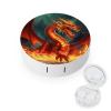 QWHJK Contact Lens Case,Dragon King in Fire Print Plastic Contact Lens Case,contact Lens Care Box,ontact Lens Travel Box view 1