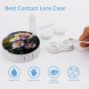 QWHJK Contact Lens Case,Daisy Plants Print Plastic Contact Lens Case,contact Lens Care Box,ontact Lens Travel Box view 3