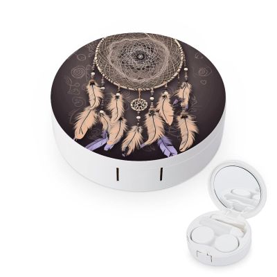 QWHJK Contact Lens Case,Dream Catcher Print Plastic Contact Lens Case,contact Lens Care Box,ontact Lens Travel Box