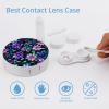 QWHJK Contact Lens Case,Purple Camellia Print Plastic Contact Lens Case,contact Lens Care Box,ontact Lens Travel Box view 3