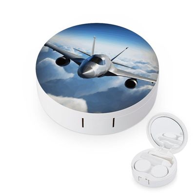 QWHJK Contact Lens Case,Flying Airplane Print Plastic Contact Lens Case,contact Lens Care Box,ontact Lens Travel Box