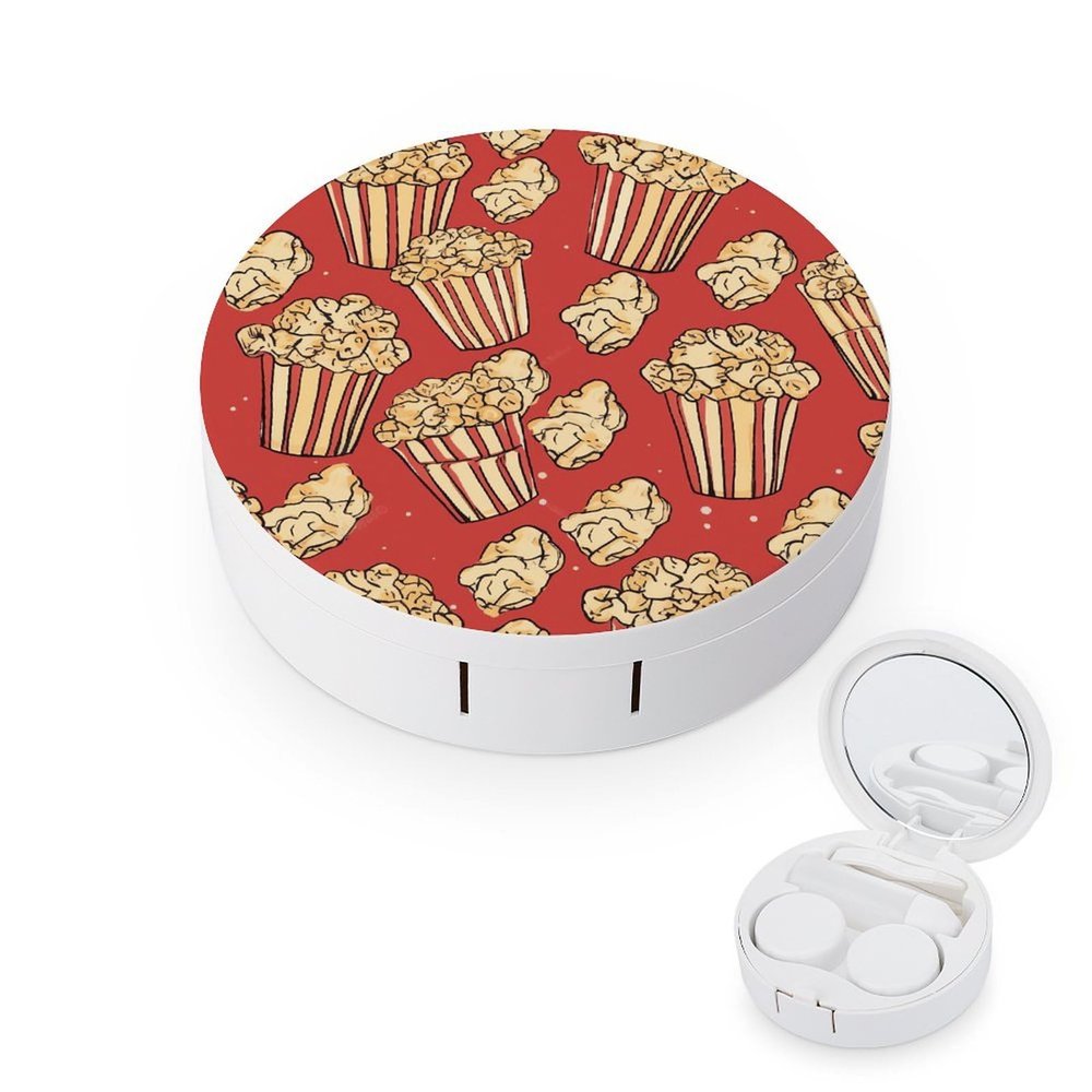 QWHJK Contact Lens Case,Popcorn Print Print Plastic Contact Lens Case,contact Lens Care Box,ontact Lens Travel Box