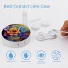 QWHJK Contact Lens Case,Flower Diamond Painting Print Plastic Contact Lens Case,contact Lens Care Box,ontact Lens Travel Box view 3
