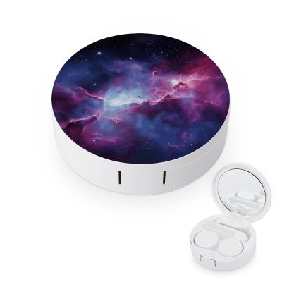QWHJK Contact Lens Case,Purple&Blue Galaxy Print Plastic Contact Lens Case,contact Lens Care Box,ontact Lens Travel Box