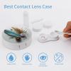 QWHJK Contact Lens Case,Feather Flower Print Plastic Contact Lens Case,contact Lens Care Box,ontact Lens Travel Box view 3