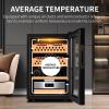50L Electric Cigar Humidity Cabinet with Smart Panel, Temperature Control Cabinet, LED Lighted Cigar Humidor, 360 Cooling Cigar Fridge with Cedar Wood Shelves & Drawers, 200 Cigars+4 wine view 2