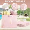12 Pcs Pink Gift Bags with Handles and Tissue paper, Large Metallic Thank You Bag Bulk for Party Favor 11.8x10x4 in, Reusable Treat Bags for Birthday Brial Baby Shower Mothers Day & All Occasion view 4