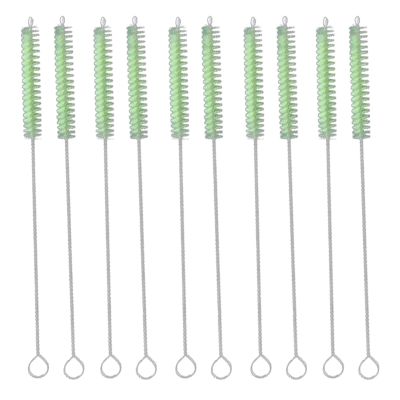 10 Pcs Nylon Pipe Tube Cleaning Brush Sippy Cup Brush Cleaner Extra Long Straw Cleaner Brush for Glass Metal Straw Green