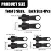 12 Pcs Black Fix Zip Puller -3 Sizes Zip Slider Repair Kit -Zipper Set for Jacket,Luggage,Backpacks Practical Accessories Travel -Kit Fix Black Zipper Rescue view 2