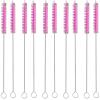 10 Pcs Sippy Cup Brush Cleaner Extra Long Straw Cleaner Brush Nylon Pipe Tube Cleaning Brush for Glass Metal Straw Pink view 1