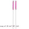 10 Pcs Sippy Cup Brush Cleaner Extra Long Straw Cleaner Brush Nylon Pipe Tube Cleaning Brush for Glass Metal Straw Pink view 2