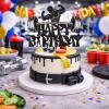 Gym Fitness Happy Birthday Cake Topper Black Glitter Cake Decorations Bodybuilding Gym Weightlifting Barbell Sports Boys Man Fitness Lover Themed Birthday Party Supplies view 3