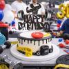 Gym Fitness Happy Birthday Cake Topper Black Glitter Cake Decorations Bodybuilding Gym Weightlifting Barbell Sports Boys Man Fitness Lover Themed Birthday Party Supplies view 4