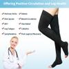 20-30 mmHg Compression Stockings for Women & Men, Thigh High Compression Socks Open Toe, Silicone Dot Band (Black, 2X-Large) view 4