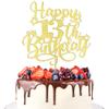 Trelsan Happy 13th Birthday Cake Topper-Cheers to 13 Years Cake Topper- Hello 13 Fabulous Cake Decoration for Happy 13th Birthday Anniversary Party Decorations Supplies (13th, Gold) view 1