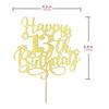 Trelsan Happy 13th Birthday Cake Topper-Cheers to 13 Years Cake Topper- Hello 13 Fabulous Cake Decoration for Happy 13th Birthday Anniversary Party Decorations Supplies (13th, Gold) view 2