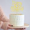 Trelsan Happy 13th Birthday Cake Topper-Cheers to 13 Years Cake Topper- Hello 13 Fabulous Cake Decoration for Happy 13th Birthday Anniversary Party Decorations Supplies (13th, Gold) view 3