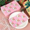 100Pcs Pink Christmas Paper Napkins Santa Claus Disposable Guest Towel Napkins Xmas Holiday Snowflakes Dinner Hand Napkin for Winter New Year Party Tableware Supplies view 4