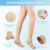 20-30 mmHg Compression Stockings for Women & Men, Thigh High Compression Socks Open Toe, Silicone Dot Band (Nude, X-Large) view 3