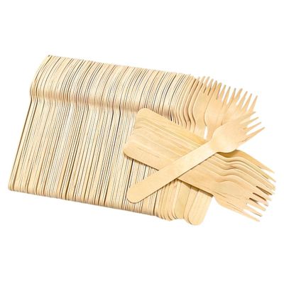 Disposable Wooden Forks, Flatware for Camping, Catering, Picnic, BBQ Party, Set of 6.5 inches (50 Pcs)