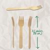 Disposable Wooden Forks, Flatware for Camping, Catering, Picnic, BBQ Party, Set of 6.5 inches (50 Pcs) view 2