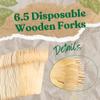 Disposable Wooden Forks, Flatware for Camping, Catering, Picnic, BBQ Party, Set of 6.5 inches (50 Pcs) view 3