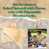 Disposable Wooden Forks, Flatware for Camping, Catering, Picnic, BBQ Party, Set of 6.5 inches (50 Pcs) view 4
