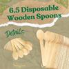 6.5 Disposable Wooden Spoons, Flatware For Camping Catering Picnic BBQ Party (100 Pcs) view 3
