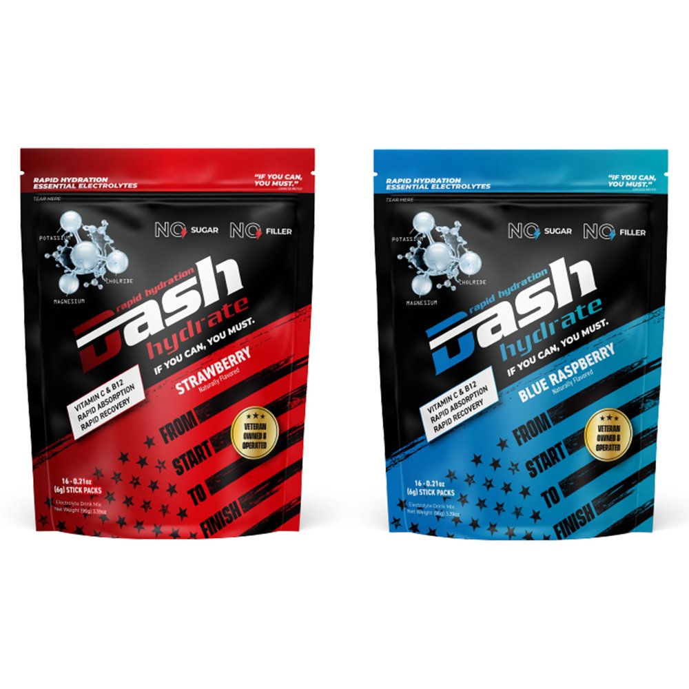 Rapid Hydration Electrolyte Drink Mix Packets | Rapid Absorption & Recovery with No Sugar | Variety Pack | 32 ct (16-Blue Raspberry and 16-Strawberry)
