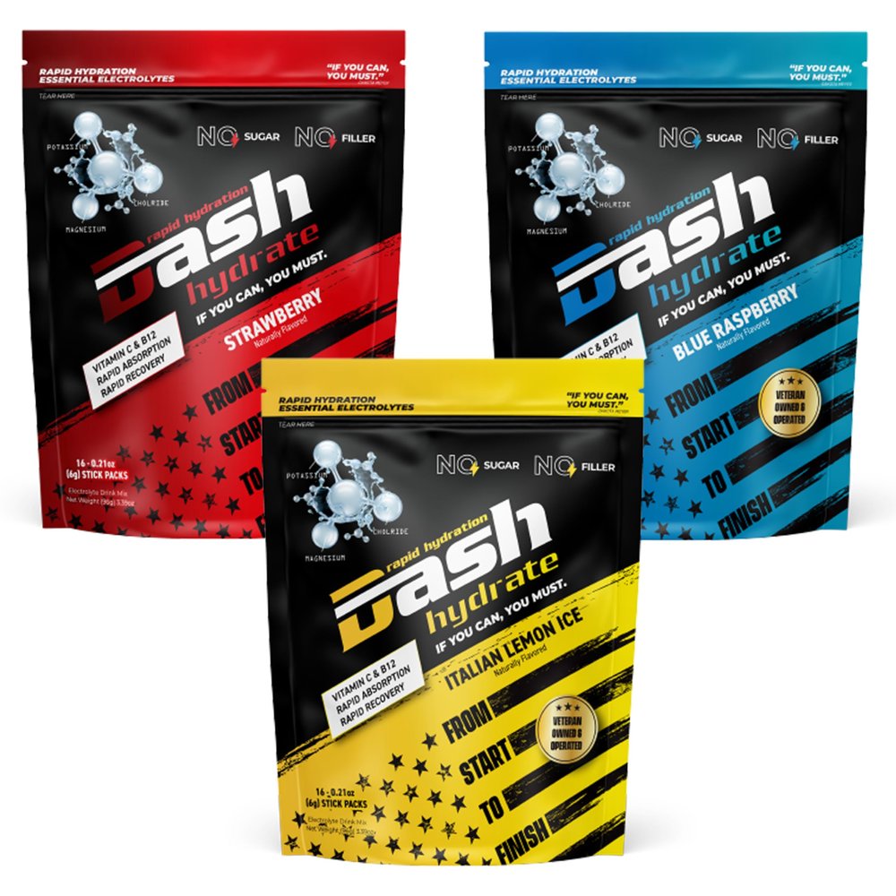 Rapid Hydration Electrolyte Drink Mix Packets | Rapid Absorption & Recovery with No Sugar | Variety Pack | 48 ct (16-Italian Ice, 16-Straw and 16-Blue Rasp)