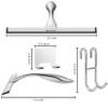 12'' Light Weight Stainless Steel Shower Squeegee for Glass Doors with 4 Pieces Set (1 Window Squeegee, 1 Door Hook and 2 Adhesive Hooks) Perfect Cleaning Tool for Car, Window, Bathroom Mirror view 3