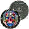 2 Year Colorful Head Bone Sobriety Coin | AA Chip Medallion with Serenity Prayer | Anniversary Token for Men & Women in Recovery | AA Sobriety Gifts Medallion for Month & Year Milestones view 1