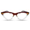 2SeeLife Premium Cat Eye Reading Glasses for Women  NarrowMedium Fit, Sturdy Frame, Spring Hinges, Stylish Funky Readers, Brown Stripes, +4.00 view 1