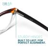 2SeeLife Premium Cat Eye Reading Glasses for Women  NarrowMedium Fit, Sturdy Frame, Spring Hinges, Stylish Funky Readers, Brown Stripes, +4.00 view 4