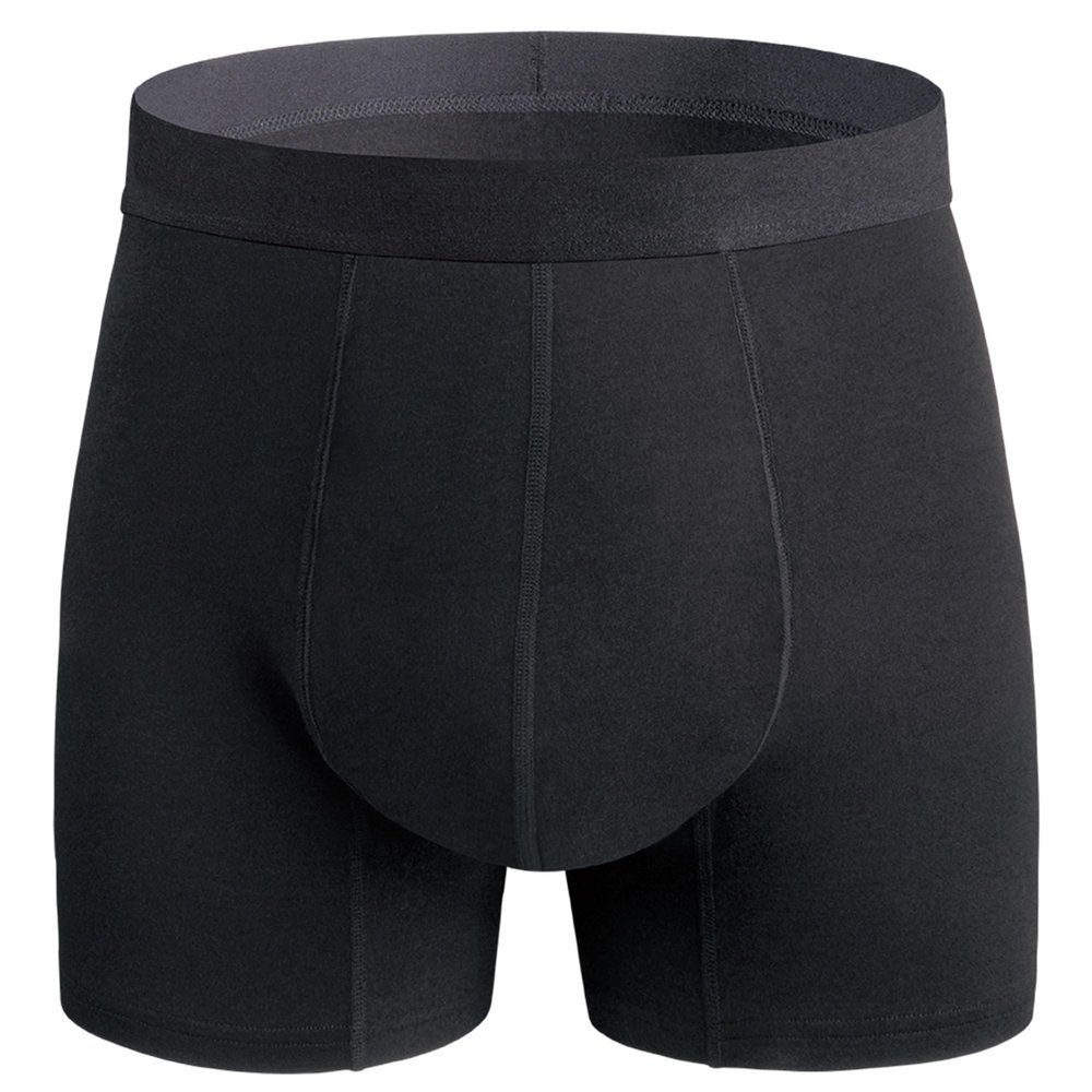 REELINDRY Mens Washable Incontinence Underwear, 2.3 oz Absorbency Reusable Leak Proof Odor Control Trunks 1 Pack(Black, 2XL)