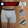 REELINDRY Incontinence Underwear for Men Washable Absorbent 2.3 oz Leak Proof Prostate Bladder Control Boxer Briefs 1 Pack (Light Gray, 2XL) view 2