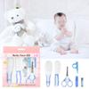 6pcs Baby Nail Care Kit, Hair Brush, Comb, Clippers, Scissors for Infants and Children, Portable Nursery Travel Set (Blue view 2
