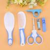 6pcs Baby Nail Care Kit, Hair Brush, Comb, Clippers, Scissors for Infants and Children, Portable Nursery Travel Set (Blue view 3