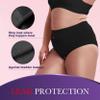 Women Leak Proof Incontinence Underwear Washable Absorbency Protective Postpartum Panties 2.0 OZ Bladder Control 3 Pack (3 Black, 2XL) view 3