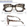 REAVEE 3 Pack Oprah Style Oversized Reading Glasses for Women Men, Blue Light Blocking Computer Thick Frame stylish Square Readers with Spring Hinge((Black/Grey Tortoise/Clear Tortoise, 1.75) view 4
