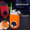 Metal Butane Lighter, Windproof Lighter, Green Flame Lighter, Multifunctional Lighter, Adjustable Flame Lighter, Suitable for Hiking, Camping, Gifts for Men and Women.(Red) view 3