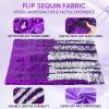 Hugsmiling Weighted Lap Pad for Kids  5lbs Sensory Lap pad with Easy to Maneuver Sequins  Ideal for Kids Sensory Play (Purple and Silver) view 3