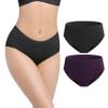 REELINDRY Incontinence Underwear for Women Washable, 2 oz Maximum Abosrbency Panties for Bladder Leak Proof Protection 2 Pack (Black-Berry, 2XL) view 1