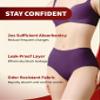 REELINDRY Incontinence Underwear for Women Washable, 2 oz Maximum Abosrbency Panties for Bladder Leak Proof Protection 2 Pack (Black-Berry, 2XL) view 2