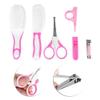 6pcs Baby Nail Care Kit, Hair Brush, Comb, Clippers, Scissors for Infants and Children, Portable Nursery Travel Set (Roseate view 2