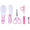 6pcs Baby Nail Care Kit, Hair Brush, Comb, Clippers, Scissors for Infants and Children, Portable Nursery Travel Set (Roseate view 4