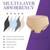 REELINDRY Incontinence Underwear for Women Washable Absorbent Leak Proof Postpartum Cotton Panties for Bladder Leakage 2.0 oz 3 Pack (3 Beige, 2XL) view 2