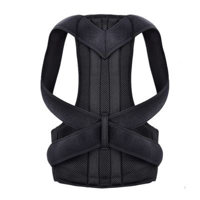 Posture Corrector for Men and Women Back Posture Brace Clavicle Support Stop Slouching and Hunching Adjustable Back Trainer (Color : Black Size : Medium) (Black XX)